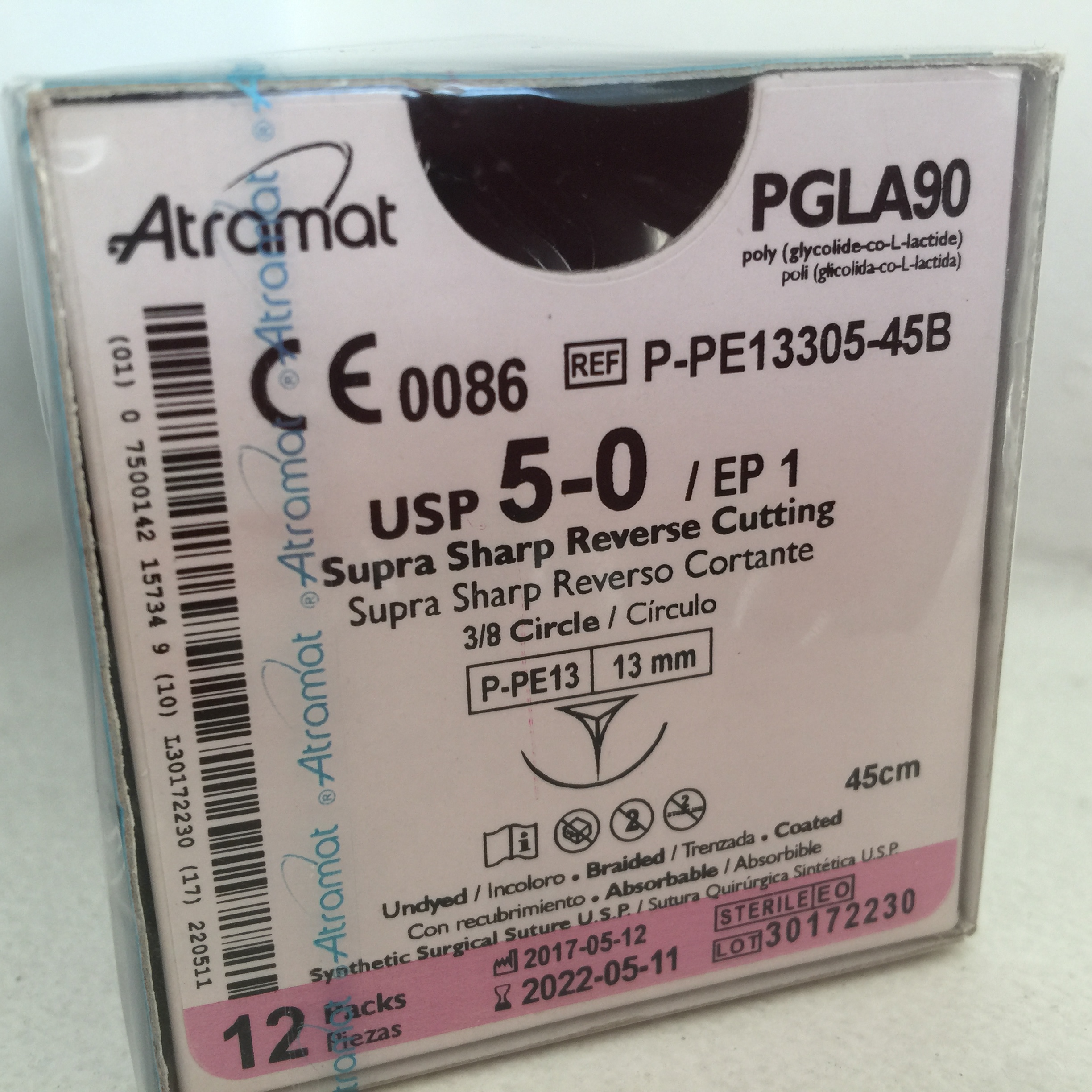 P-PE13305-45B PGLA90 5 - 0 | VICRYL | JP493G | C - 12 | Marca: Atramat
