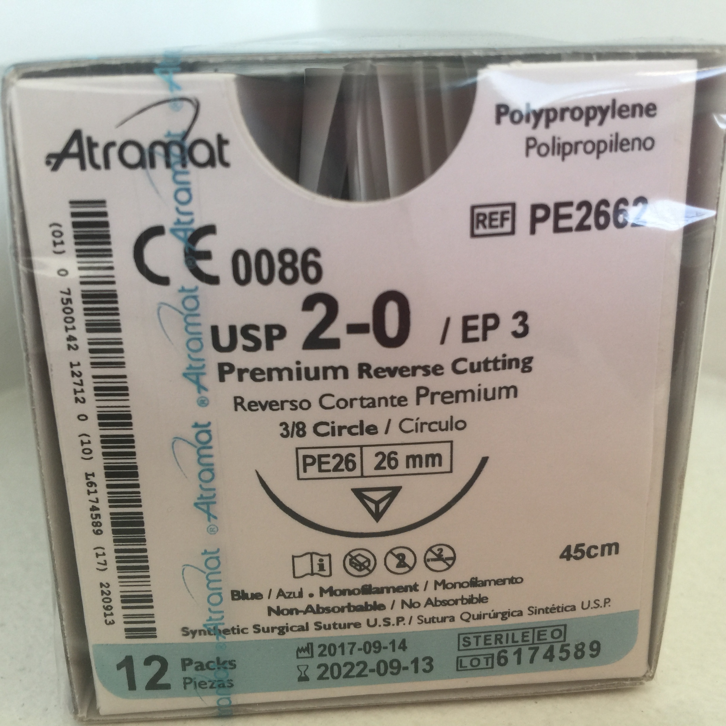 PE2662 POLIPROPILENO 2 - 0 | PROLENE | 8185T | C - 12 | Marca: Atramat