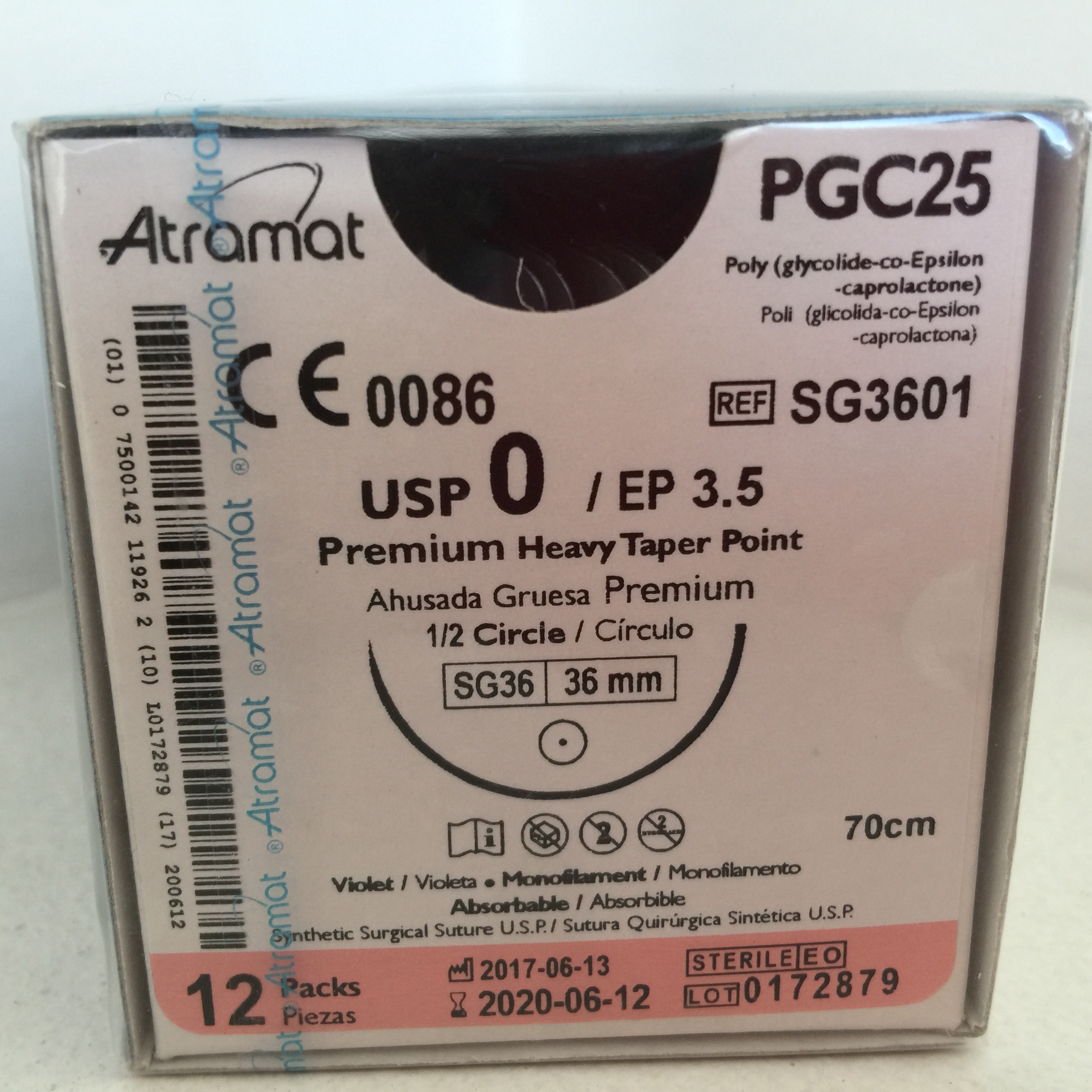 SG3601 PGC25 0 | MONOCRYL | Y340H | CORTA CAD | C - 12 | Marca: Atramat