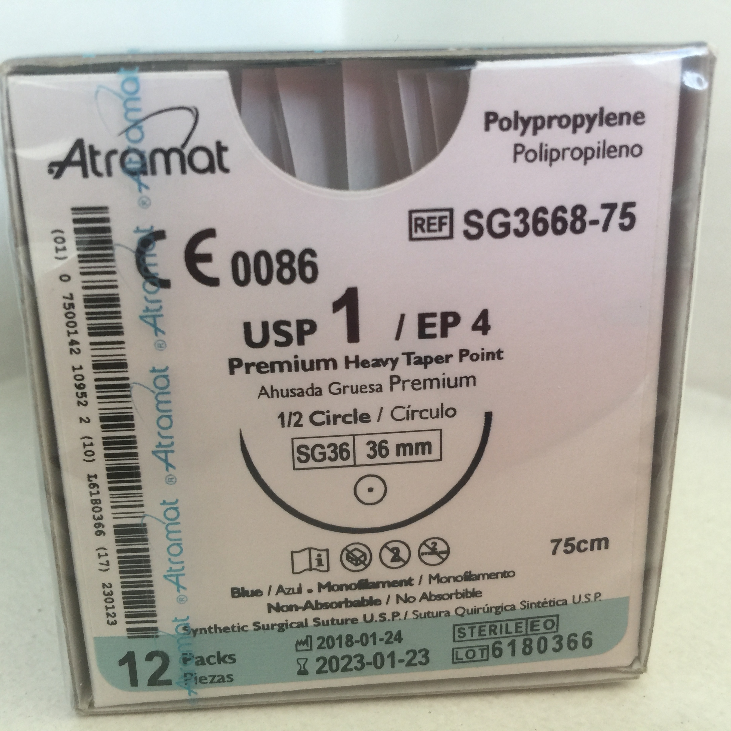 A+SG3668-75 POLIPROPILENO 1 | PROLENE | 8425H | C - 12 | Marca: Atramat