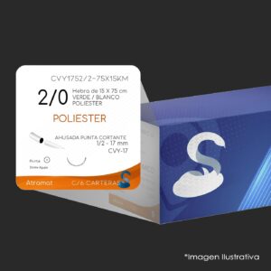 CVY1752 - 2-75X15KM POLIESTER 2 - 0 | ETHIBON EXCEL | C - 6 carteras | Marca: Atramat