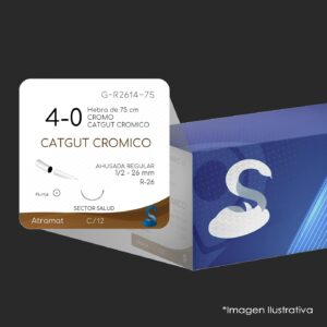 G-R2614-75 CATGUT CROMICO 4-0 | 060.841.4470 | C - 12 | Marca: Atramat