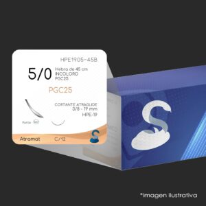HPE1905-45B PGC25 5 - 0 | MONOCRYL | C - 12 | Marca: Atramat