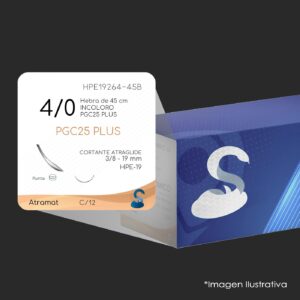 HPE19264-45B PGC25 PLUS 4 - 0 | MONOCRYL PLUS | C - 12 | Marca: Atramat