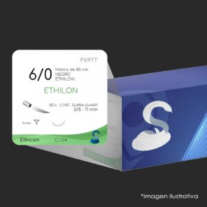 P697T 6 - 0 | ETHILON | C - 24 | Marca: Ethicon